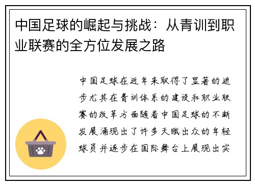 中国足球的崛起与挑战：从青训到职业联赛的全方位发展之路